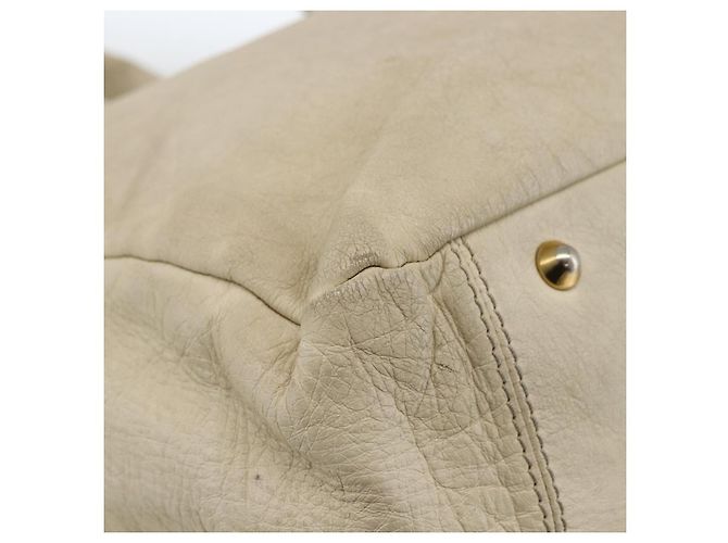 Chloé Borsa Tote in Pelle Avorio Oro Auth 173609 D'oro Crudo - vista 13