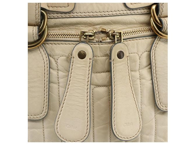 Chloé Borsa Tote in Pelle Avorio Oro Auth 173609 D'oro Crudo - vista 15