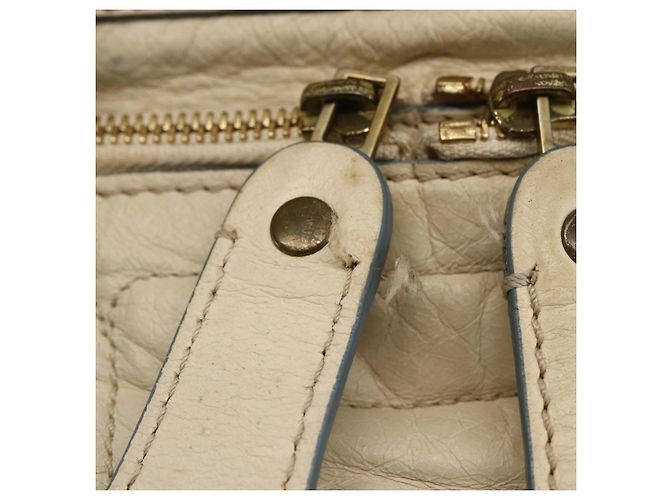 Chloé Borsa Tote in Pelle Avorio Oro Auth 173609 D'oro Crudo - vista 16