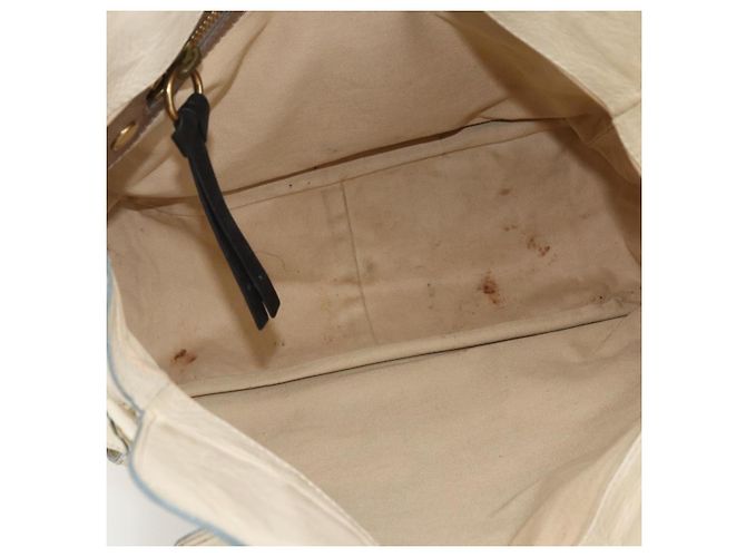 Chloé Borsa Tote in Pelle Avorio Oro Auth 173609 D'oro Crudo - vista 18
