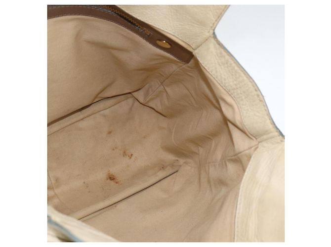 Chloé Borsa Tote in Pelle Avorio Oro Auth 173609 D'oro Crudo - vista 19