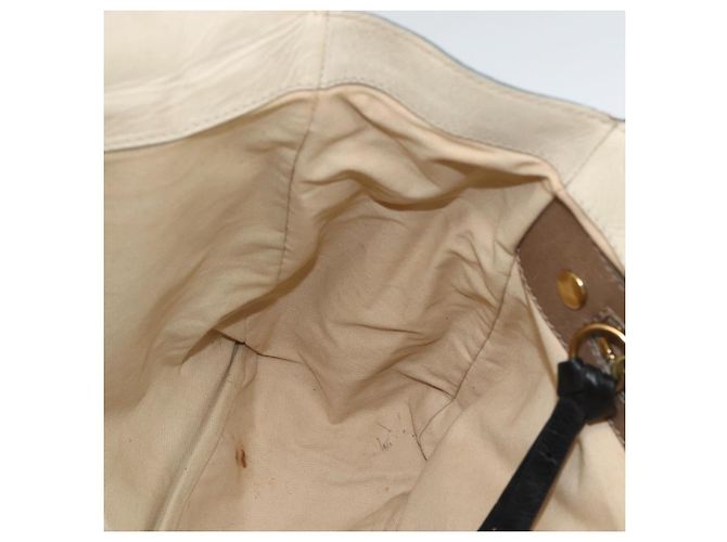 Chloé Borsa Tote in Pelle Avorio Oro Auth 173609 D'oro Crudo - vista 20