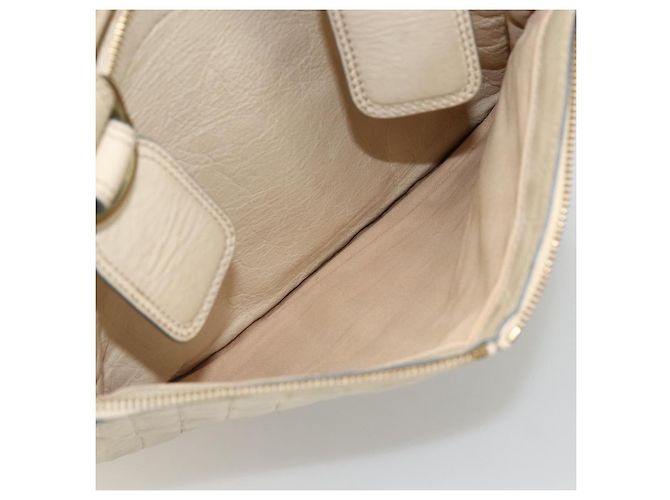 Chloé Borsa Tote in Pelle Avorio Oro Auth 173609 D'oro Crudo - vista 22