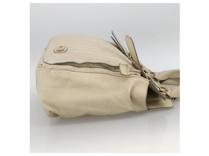 Chloé Borsa Tote in Pelle Avorio Oro Auth 173609 D'oro Crudo - vista 5