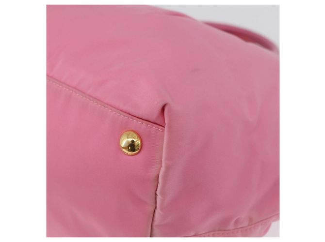 PRADA Borsa a mano in nylon rosa oro Auth 172515A D'oro - vista 13