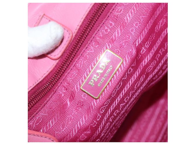 PRADA Borsa a mano in nylon rosa oro Auth 172515A D'oro - vista 15