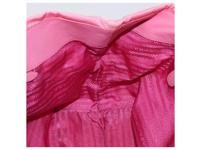 PRADA Borsa a mano in nylon rosa oro Auth 172515A D'oro - vista 18
