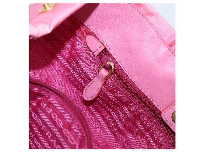 PRADA Borsa a mano in nylon rosa oro Auth 172515A D'oro - vista 21