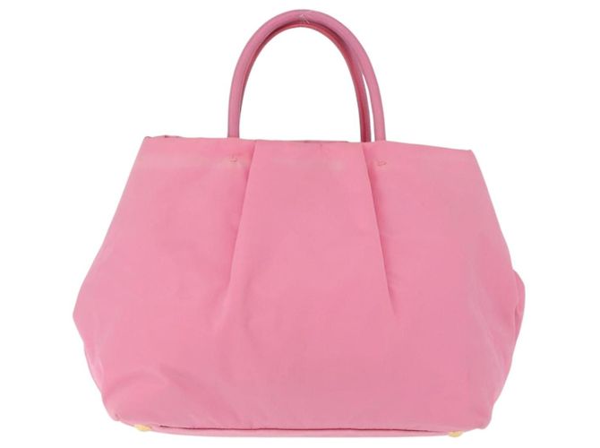 PRADA Borsa a mano in nylon rosa oro Auth 172515A D'oro - vista 3