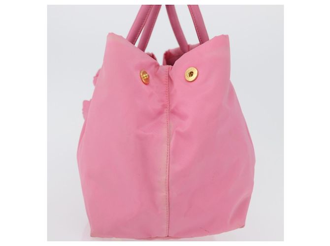 PRADA Borsa a mano in nylon rosa oro Auth 172515A D'oro - vista 4