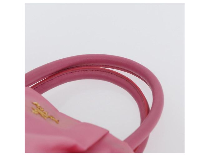 PRADA Borsa a mano in nylon rosa oro Auth 172515A D'oro - vista 8