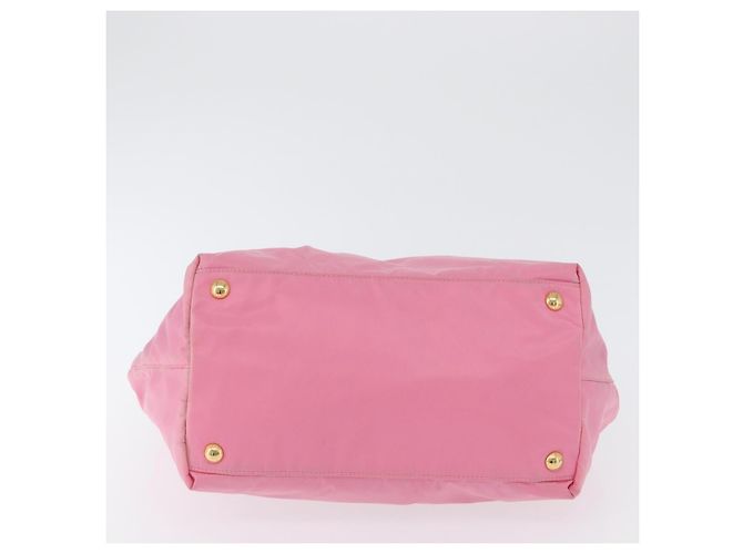 PRADA Borsa a mano in nylon rosa oro Auth 172515A D'oro - vista 9