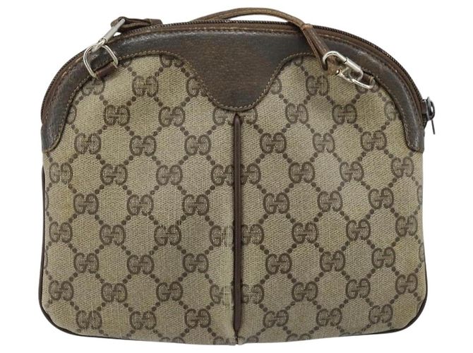 Borsa Sherry Line GG Supreme Web di GUCCI in PVC beige e oro 904 02 047 Auth ARZ346 D'oro - vista 3
