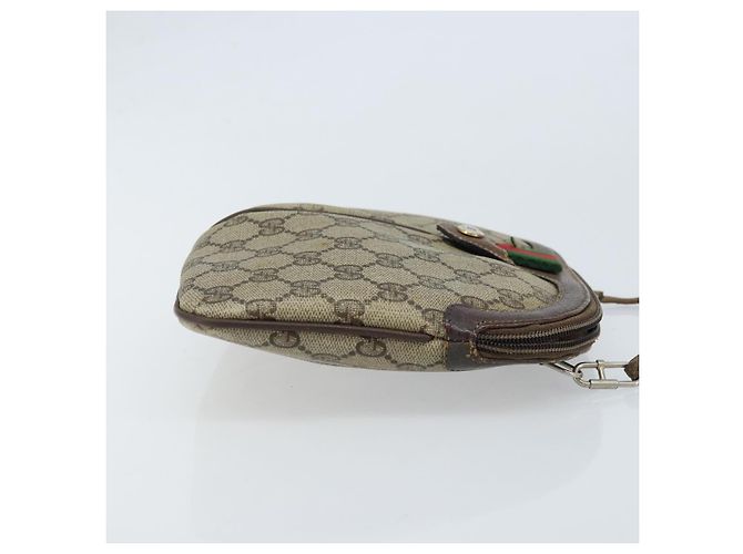 Borsa Sherry Line GG Supreme Web di GUCCI in PVC beige e oro 904 02 047 Auth ARZ346 D'oro - vista 4