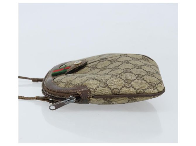 Borsa Sherry Line GG Supreme Web di GUCCI in PVC beige e oro 904 02 047 Auth ARZ346 D'oro - vista 5
