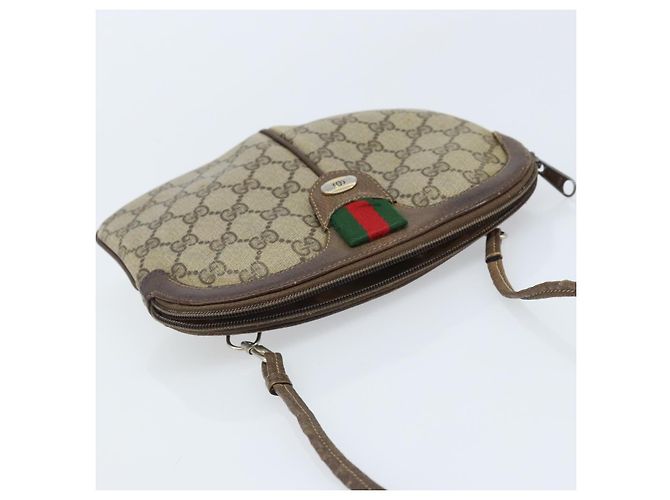 Borsa Sherry Line GG Supreme Web di GUCCI in PVC beige e oro 904 02 047 Auth ARZ346 D'oro - vista 6