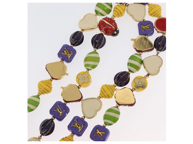 COLLANA FRASE BRASSERIE LOUIS VUITTON Metallo Multicolore LV Auth BA11148V - vista 10