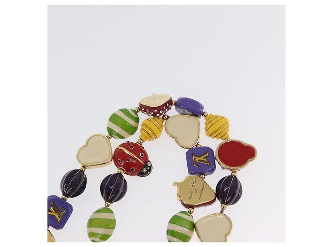 COLLANA FRASE BRASSERIE LOUIS VUITTON Metallo Multicolore LV Auth BA11148V - vista 11