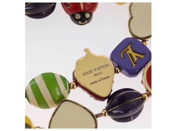 COLLANA FRASE BRASSERIE LOUIS VUITTON Metallo Multicolore LV Auth BA11148V - vista 12