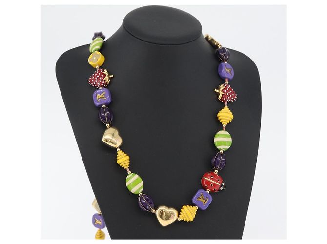 COLLANA FRASE BRASSERIE LOUIS VUITTON Metallo Multicolore LV Auth BA11148V - vista 13