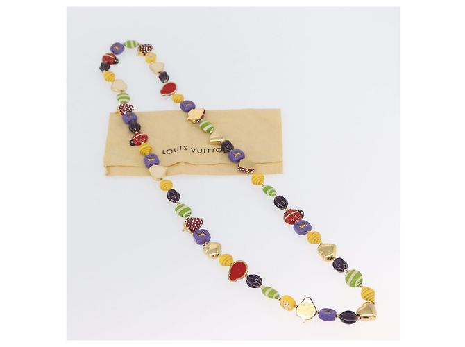 COLLANA FRASE BRASSERIE LOUIS VUITTON Metallo Multicolore LV Auth BA11148V - vista 14