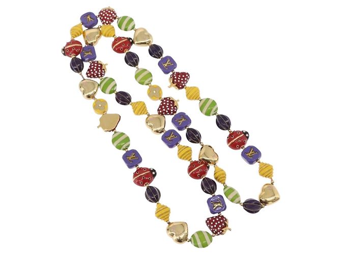 COLLANA FRASE BRASSERIE LOUIS VUITTON Metallo Multicolore LV Auth BA11148V - vista 2
