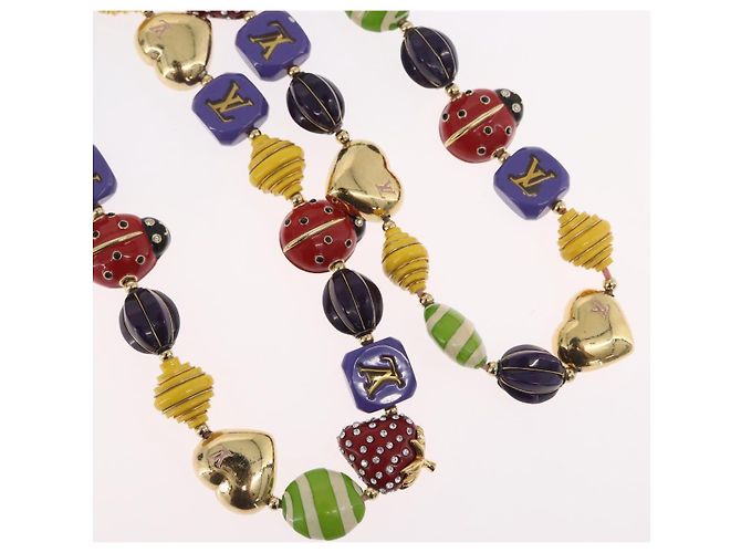 COLLANA FRASE BRASSERIE LOUIS VUITTON Metallo Multicolore LV Auth BA11148V - vista 3