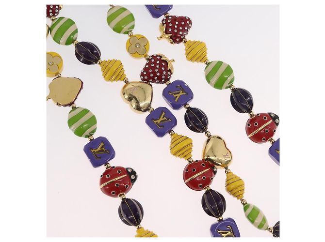 COLLANA FRASE BRASSERIE LOUIS VUITTON Metallo Multicolore LV Auth BA11148V - vista 4