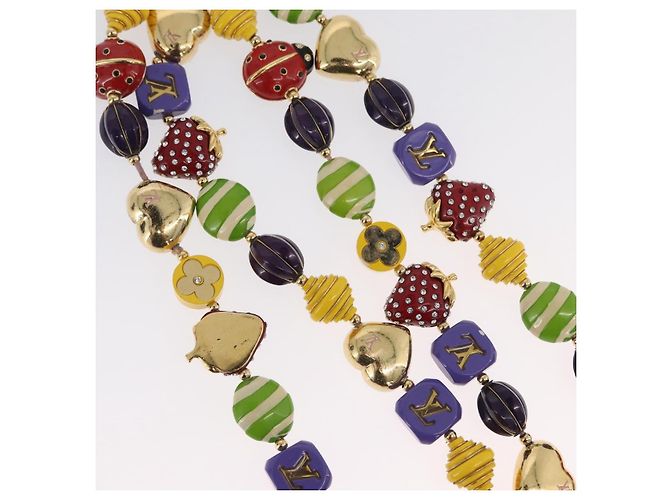 COLLANA FRASE BRASSERIE LOUIS VUITTON Metallo Multicolore LV Auth BA11148V - vista 5