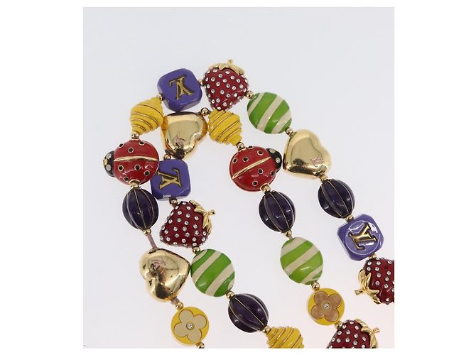 COLLANA FRASE BRASSERIE LOUIS VUITTON Metallo Multicolore LV Auth BA11148V - vista 6