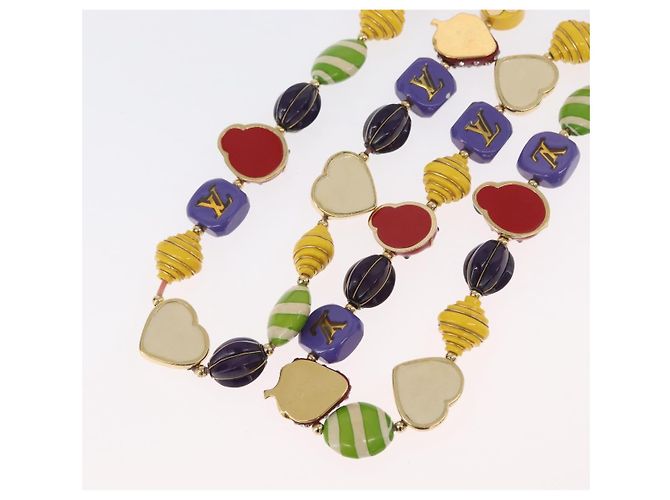 COLLANA FRASE BRASSERIE LOUIS VUITTON Metallo Multicolore LV Auth BA11148V - vista 8