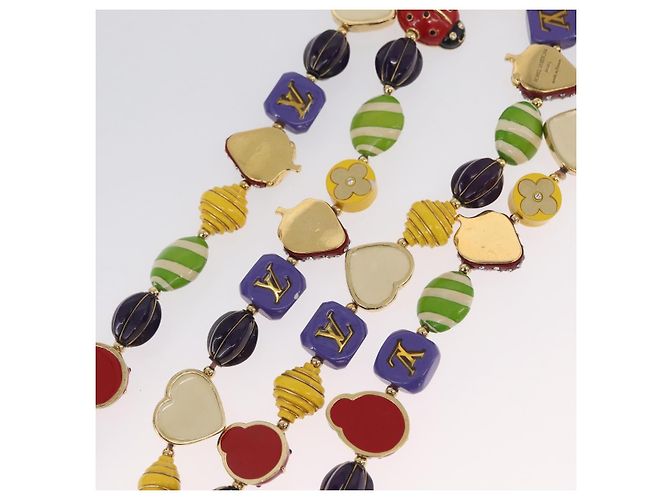 COLLANA FRASE BRASSERIE LOUIS VUITTON Metallo Multicolore LV Auth BA11148V - vista 9