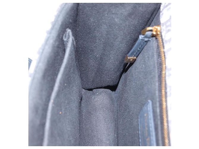 Borsa a spalla in tela obliqua Trotter Christian Dior blu navy e oro Auth bs33570 D'oro - vista 20