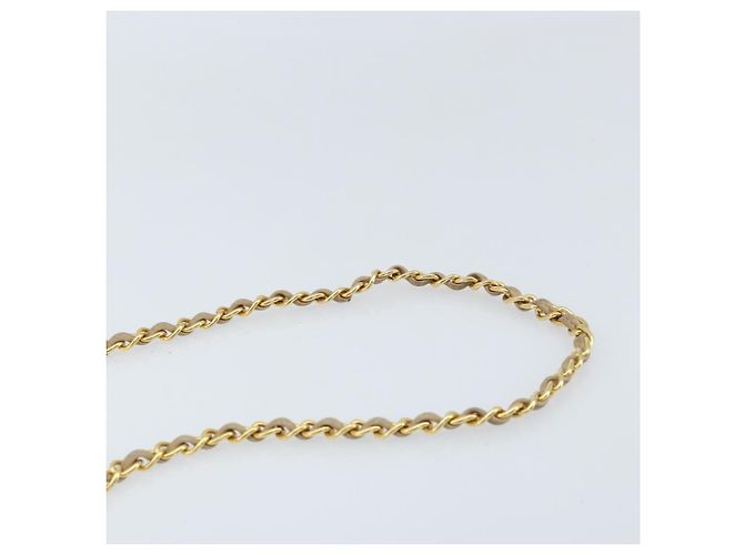 CHANEL Borsa a Spalla Matelassé in Pelle di Agnello Beige Oro CC Auth gh1759 D'oro - vista 8