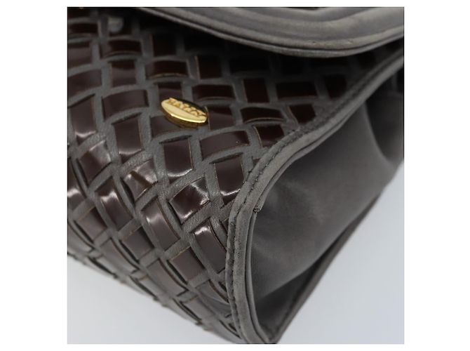 BALLY Borsa a mano in pelle marrone scuro oro Auth 173425 D'oro - vista 10