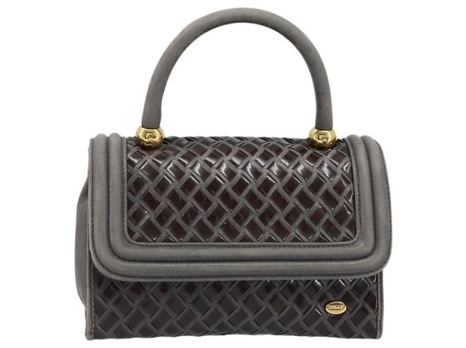 BALLY Borsa a mano in pelle marrone scuro oro Auth 173425 D'oro - vista 2