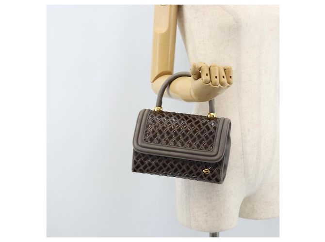 BALLY Borsa a mano in pelle marrone scuro oro Auth 173425 D'oro - vista 24
