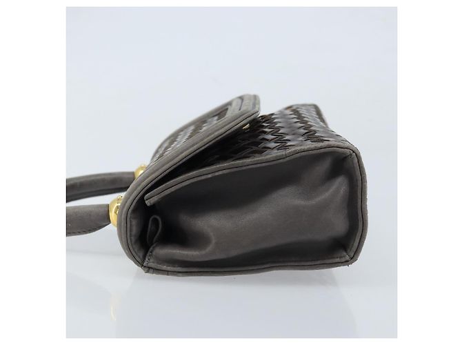 BALLY Borsa a mano in pelle marrone scuro oro Auth 173425 D'oro - vista 5