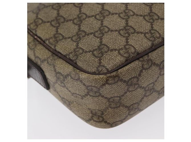 Borsa a Spalla GG Supreme in PVC Beige e Argento di GUCCI 114291 Auth 172729 - vista 12