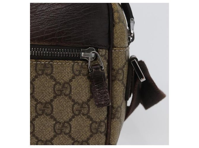 Borsa a Spalla GG Supreme in PVC Beige e Argento di GUCCI 114291 Auth 172729 - vista 14