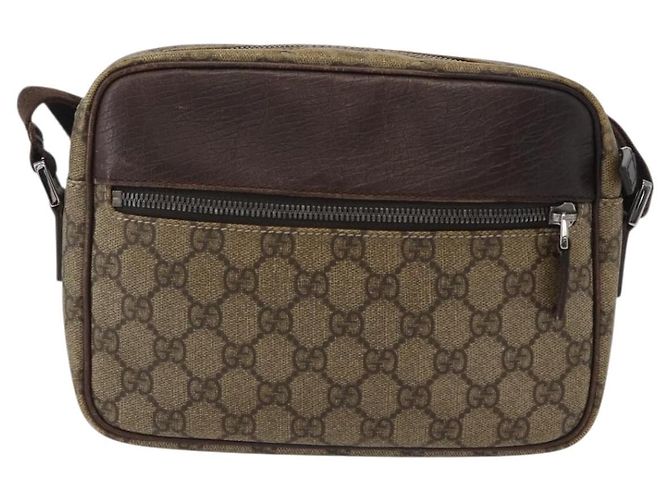 Borsa a Spalla GG Supreme in PVC Beige e Argento di GUCCI 114291 Auth 172729 - vista 2