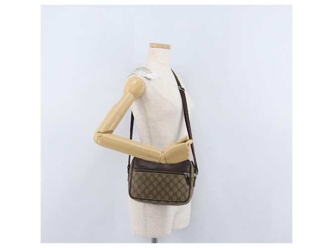 Borsa a Spalla GG Supreme in PVC Beige e Argento di GUCCI 114291 Auth 172729 - vista 23