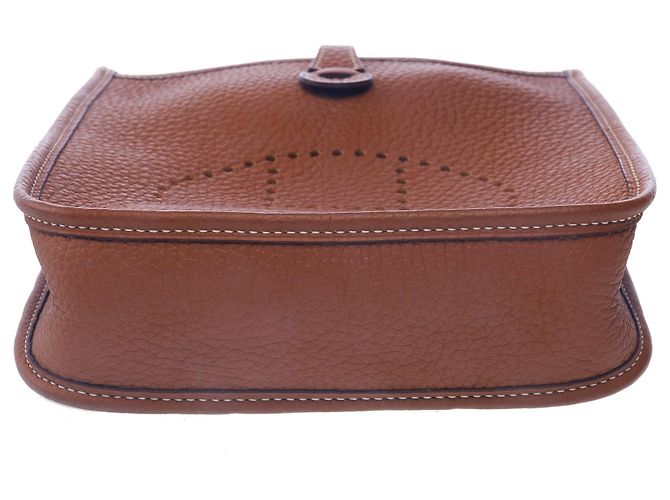 Hermès Borsa HERMES Mini Evelyne in Pelle Dorata - 103279 D'oro - vista 10