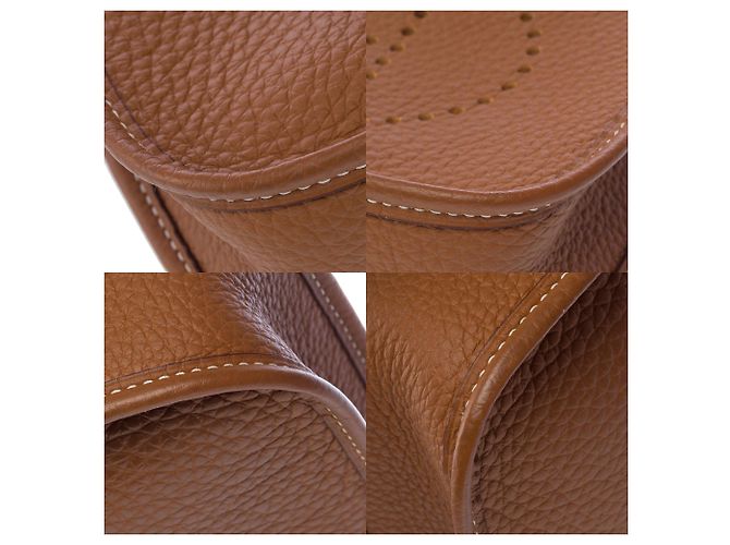 Hermès Borsa HERMES Mini Evelyne in Pelle Dorata - 103279 D'oro - vista 11