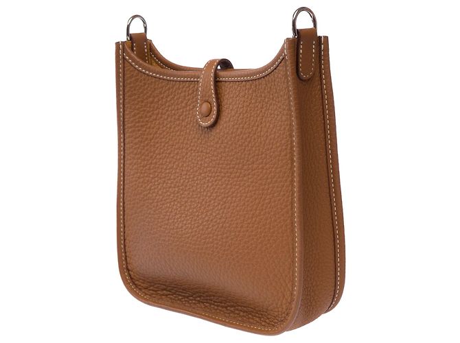 Hermès Borsa HERMES Mini Evelyne in Pelle Dorata - 103279 D'oro - vista 5