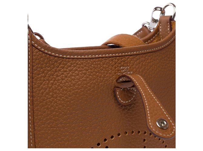 Hermès Borsa HERMES Mini Evelyne in Pelle Dorata - 103279 D'oro - vista 6