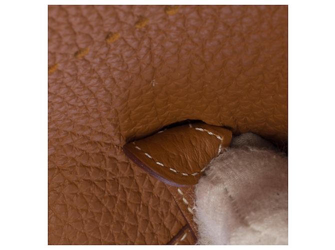 Hermès Borsa HERMES Mini Evelyne in Pelle Dorata - 103279 D'oro - vista 7