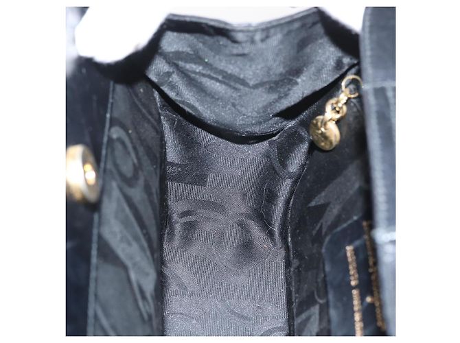 Borsa a mano Gancini in pelle nera e oro Salvatore Ferragamo Auth ARZ224 Nero D'oro - vista 18