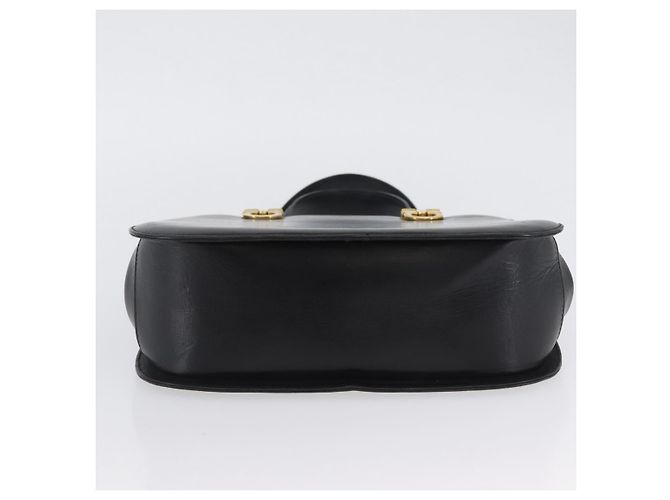 Borsa a mano Gancini in pelle nera e oro Salvatore Ferragamo Auth ARZ224 Nero D'oro - vista 9