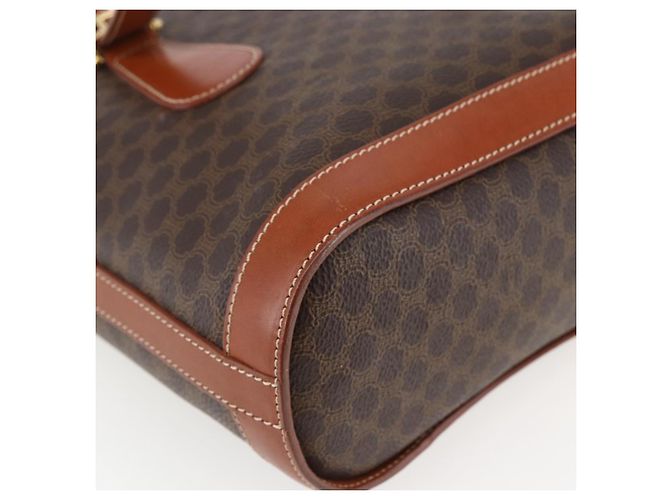 Céline Borsa a mano in tela Macadam CELINE in pelle PVC marrone oro Auth gh1781 D'oro - vista 11